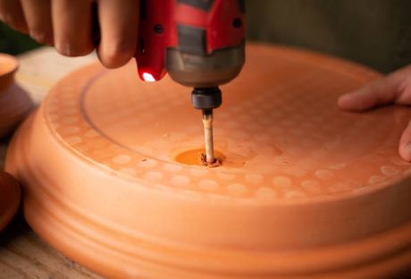 how to drill a hole in a ceramic pot